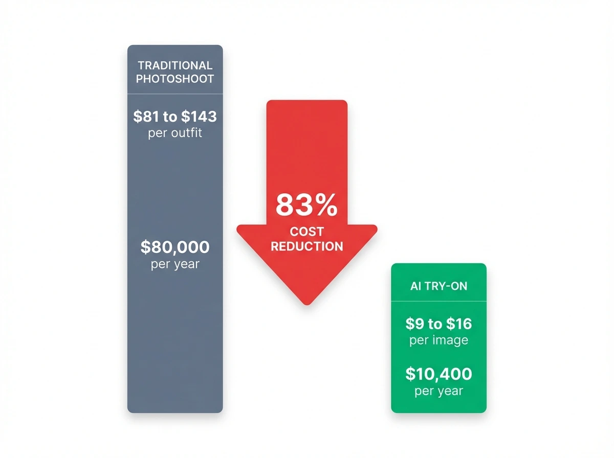 AI try-on vs traditional photoshoot cost comparison