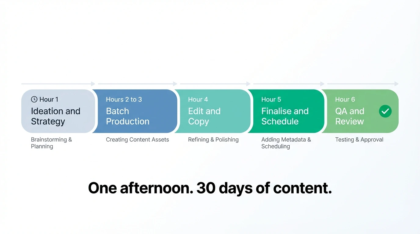 Hour-by-hour sprint timeline for batching fashion content